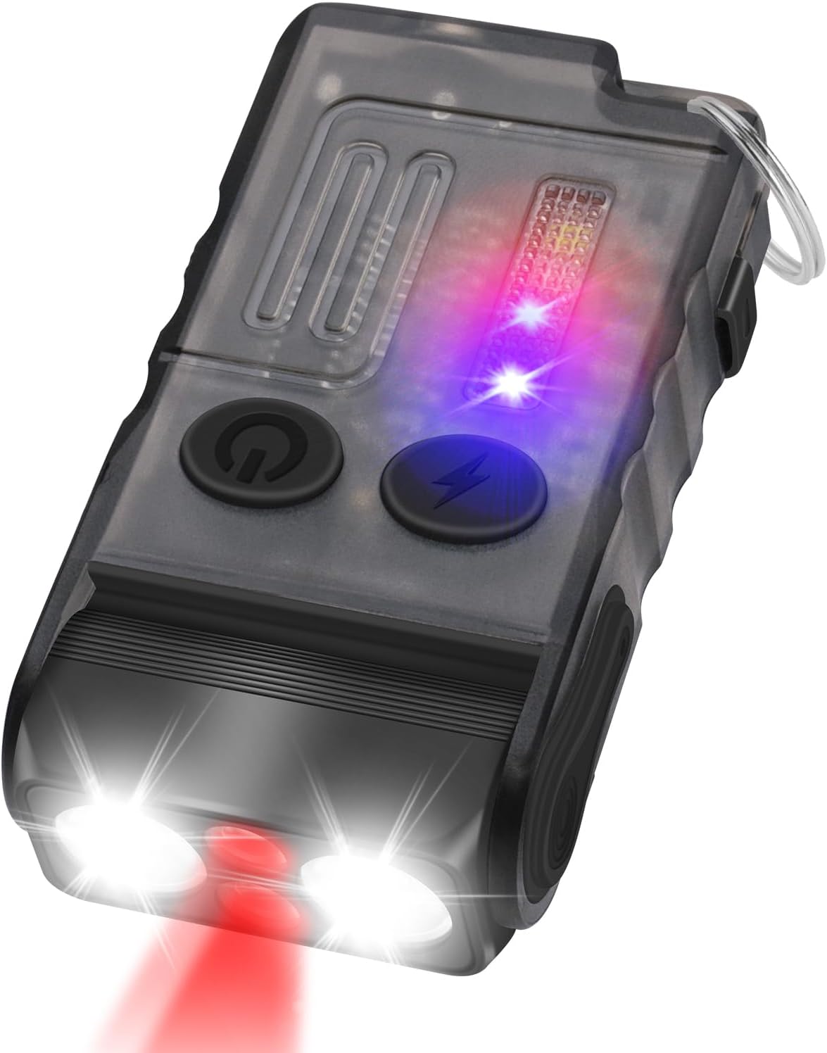 EDC Flashlight USB C Rechargeable, Small Flashlights Powerful with Clip, Magnetic, 180 Degree, Mini LED Pocket Keychain Flash Light Red Blue UV COB Light, 14 Modes, Waterproof
