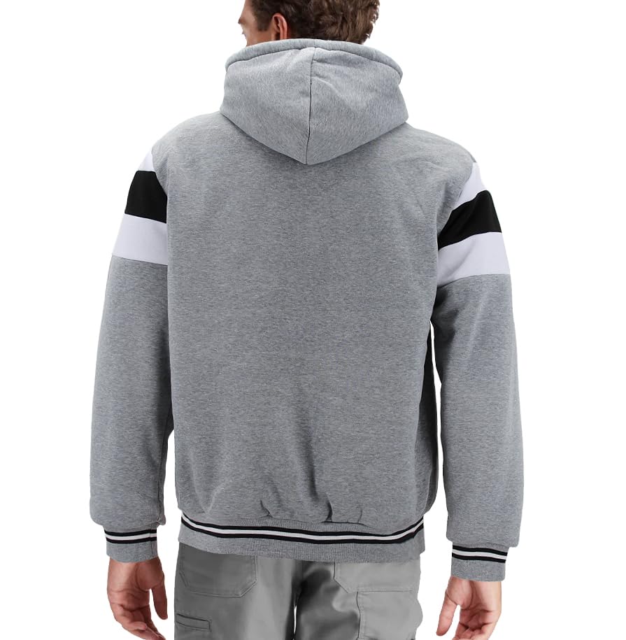 vkwear Men's Athletic New York Varsity Sherpa Fleece Lined NYC Zip Up Hoodie Jacket2