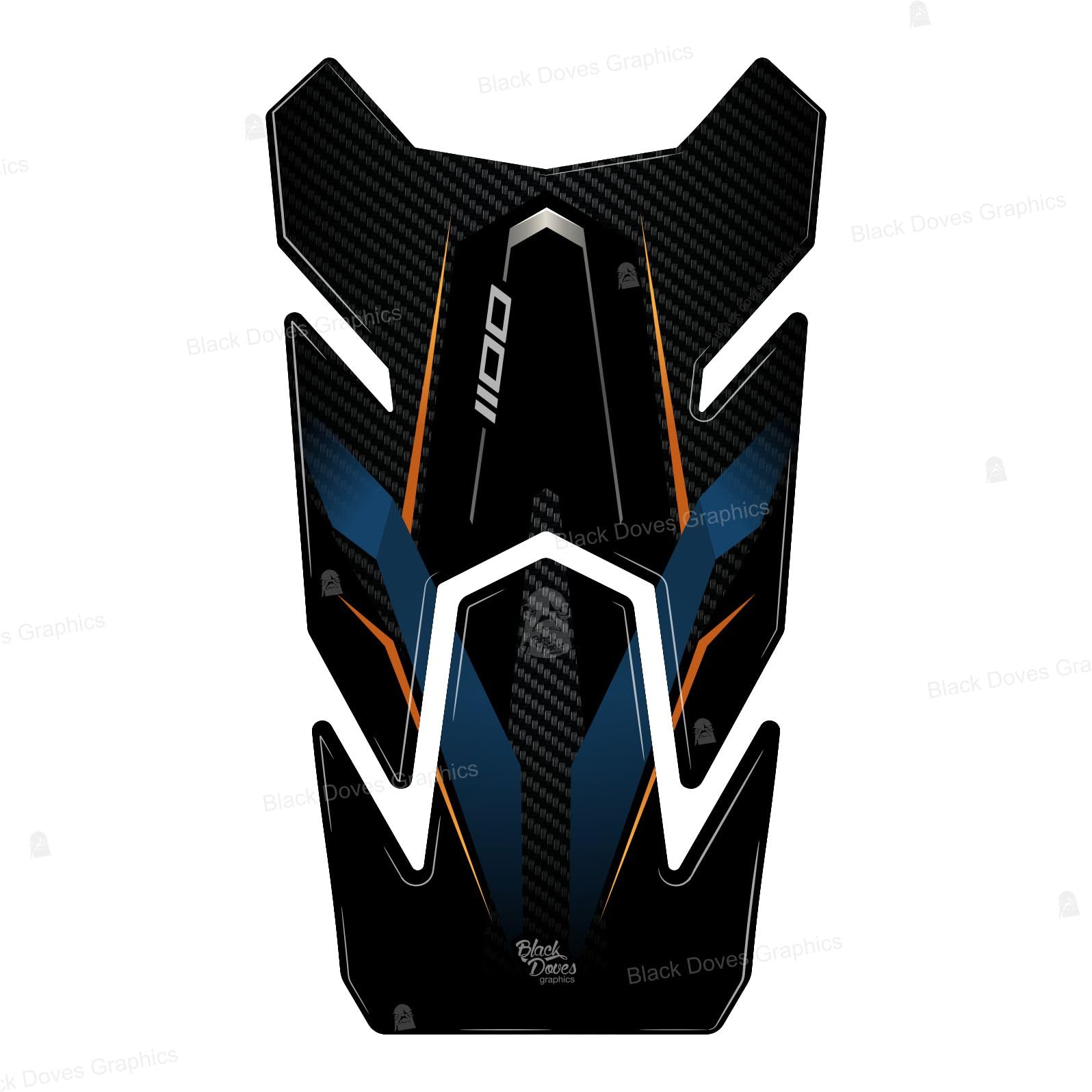 Black Doves Graphics 3D-Aufkleber aus Harz kompatibel mit Kawasaki Versys 1100 SE 2026 (BU1) | Made in Italy (Tankschutz)