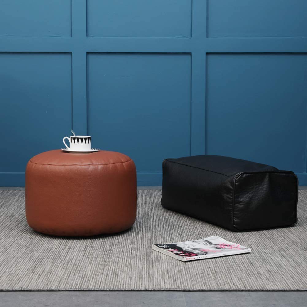 Hocker Rechteckiger Ottoman-pouf, Großer Leder-fußhocker Im Nordischen Stil, Bequemer Ottoman Und Fußstütze Für Wohnzimmer, Schlafzimmer Unter Dem Schreibti(Size:65x24x30cm(26x9x12inch),Color:Grau)