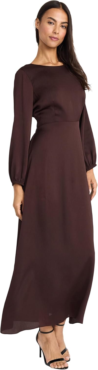 Donna Morgan Womens Elegant Long Sleeve Mixi Dress - Open Back with Tie Knot Detail - Versatile Wedding Guest Dresses - Image 2