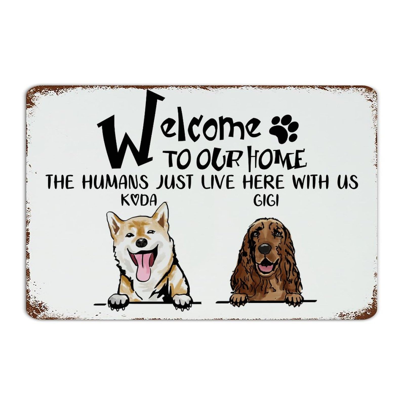 Panneau Welcome to Our Home plaque métal pour entrée chaleureuse