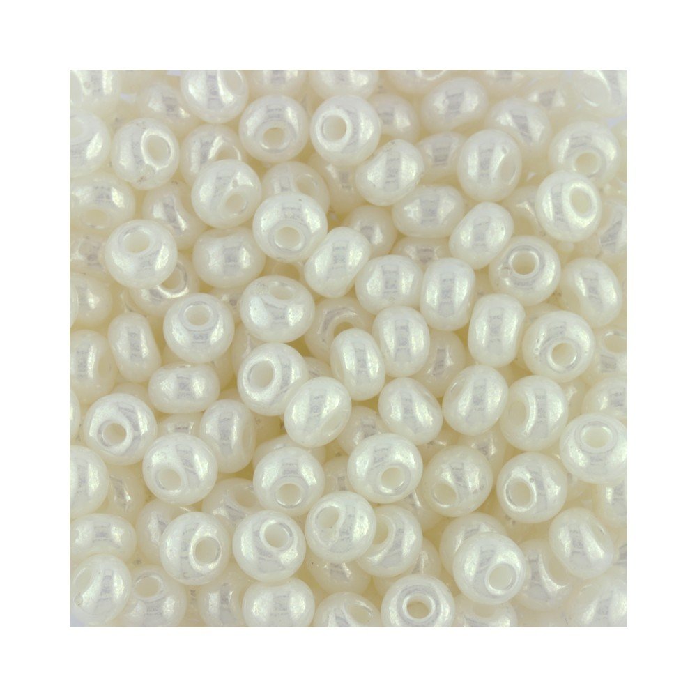 Seed Beads Size 3 Pearl Ivory Qty 10 Grams