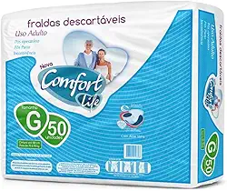 Fralda Descartável Geriátrica Adulto Comfort Life Hiper G 50 Unidades