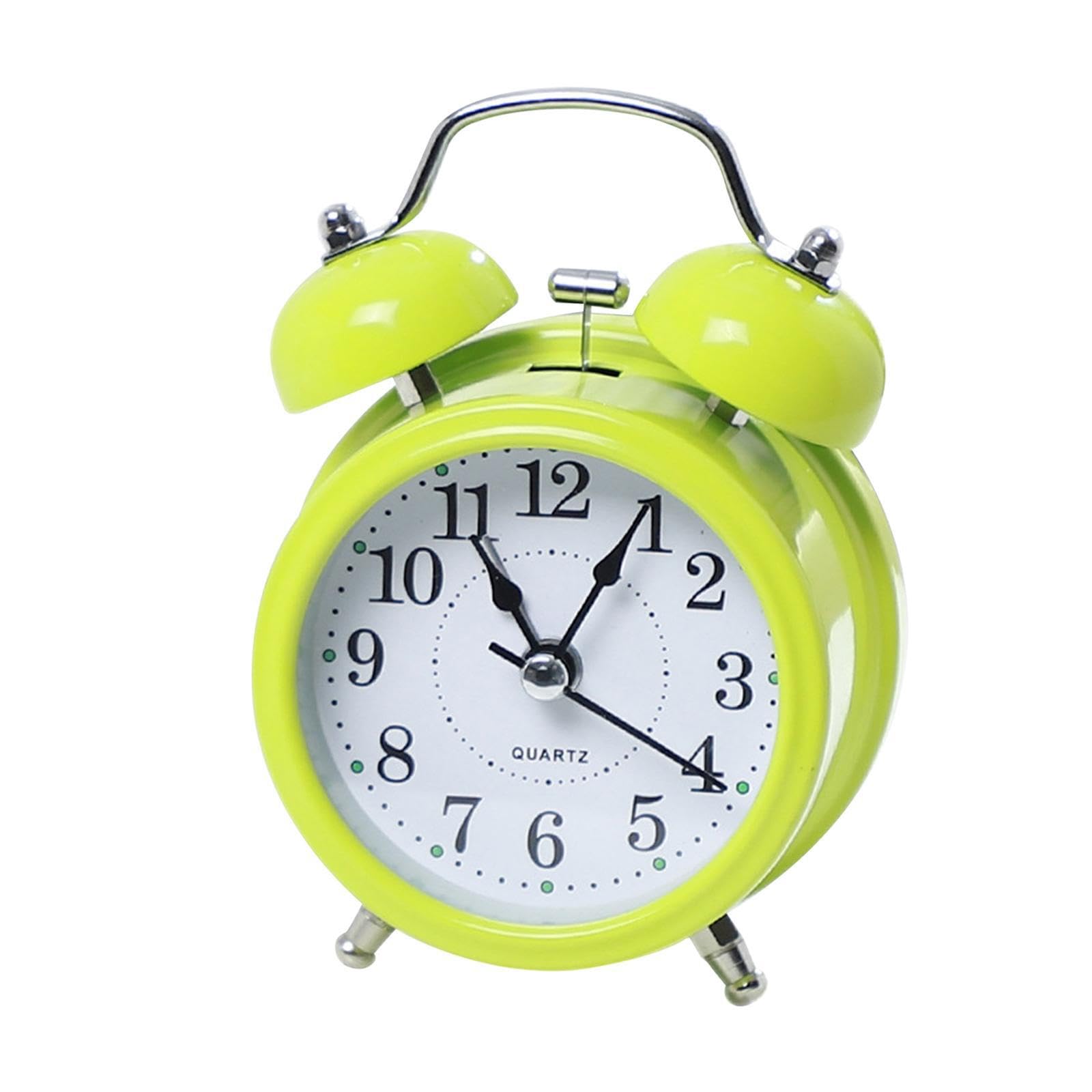 TWISAXC Mechanical Dial Alarm Clock Loudest Analog Loud Alarm No Noise Backlight For Teenagers Ensuring Longevity And Reliability. Clock Loud Analog Old Fashioned, Green, 8.2x5.6x11.8cm