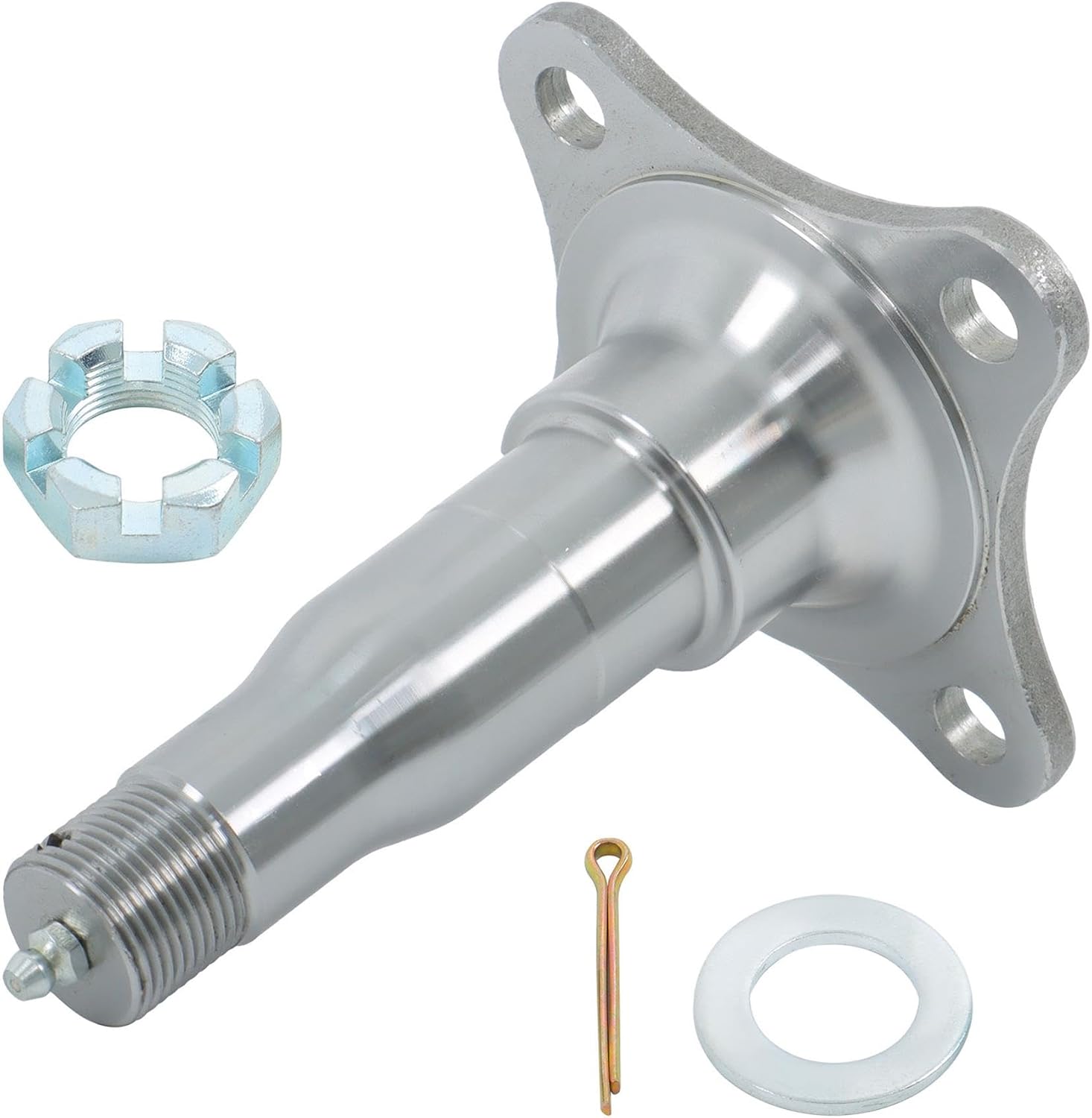 Weld-On #84 Trailer Round Spindle with Brake Flange with Fastening Accessories for 3500 lb Trailer Axle