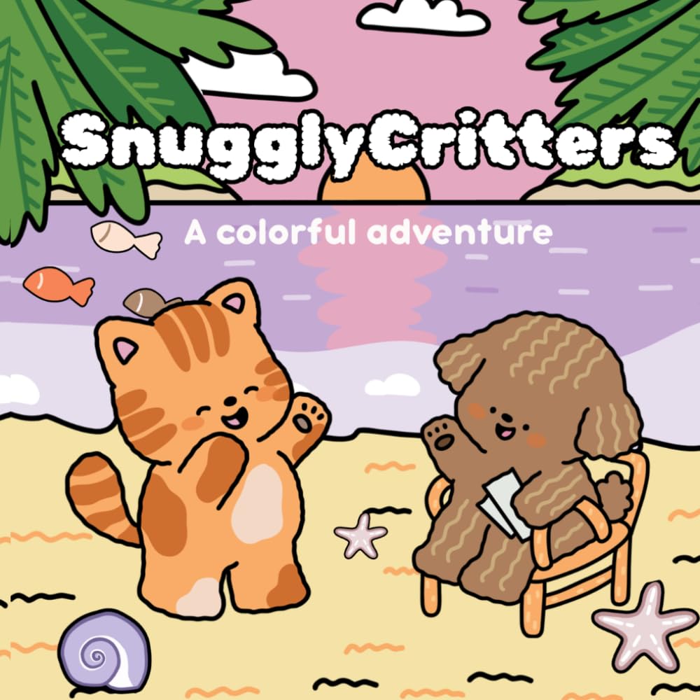 Snuggly Critters: A cute animal coloring book