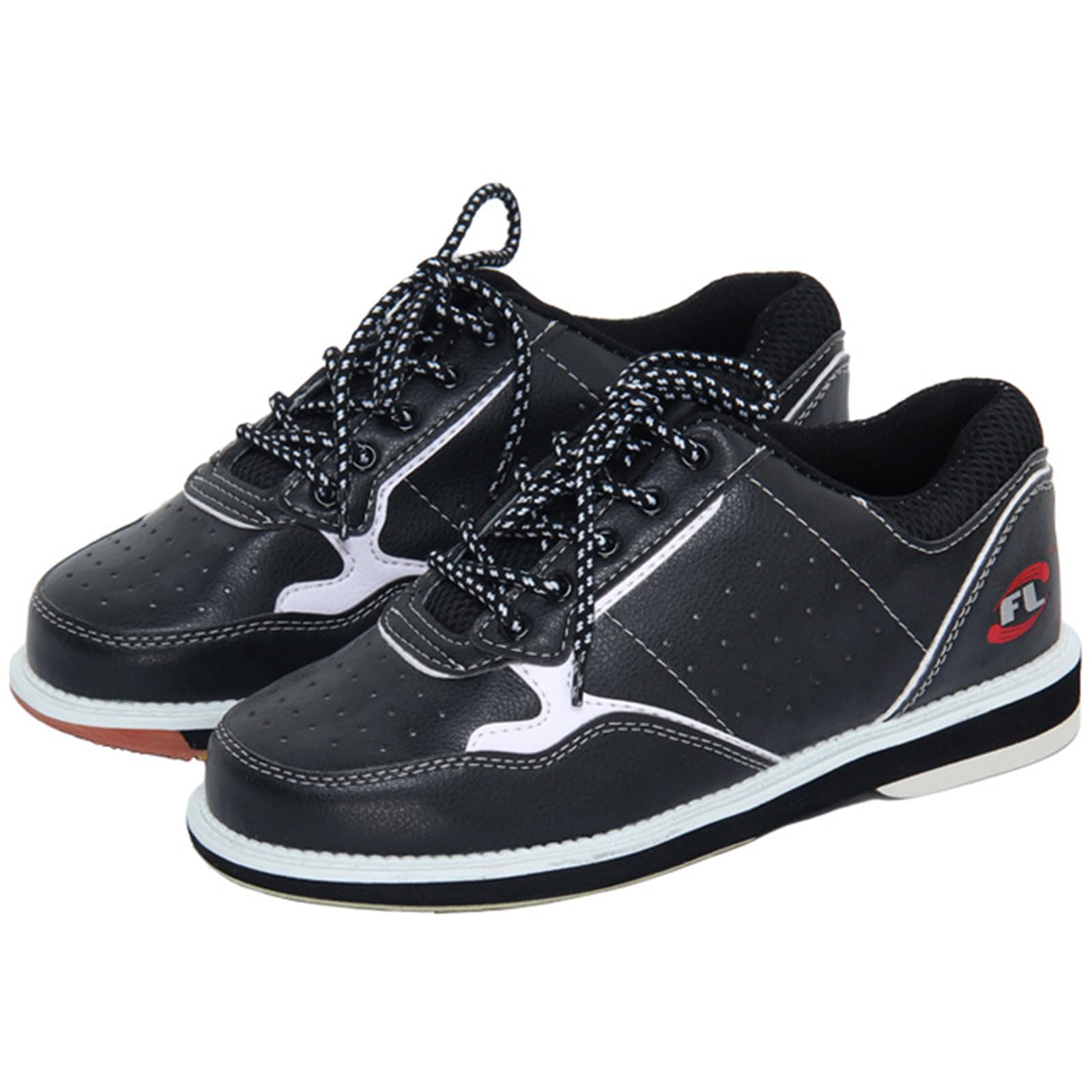 SDEQA Herren Bowlingschuhe Leder Bowling Trainer Bequem Gleitsohle Indoor-Bowling-Trainingsschuhe