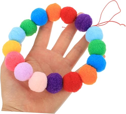 Miniatura 7 de iplusmile Collar para mascotas Adorno al aire libre Collar de Navidad para mascotas Encantador Collar de gato Decoración de para Exteriores Pom Pom