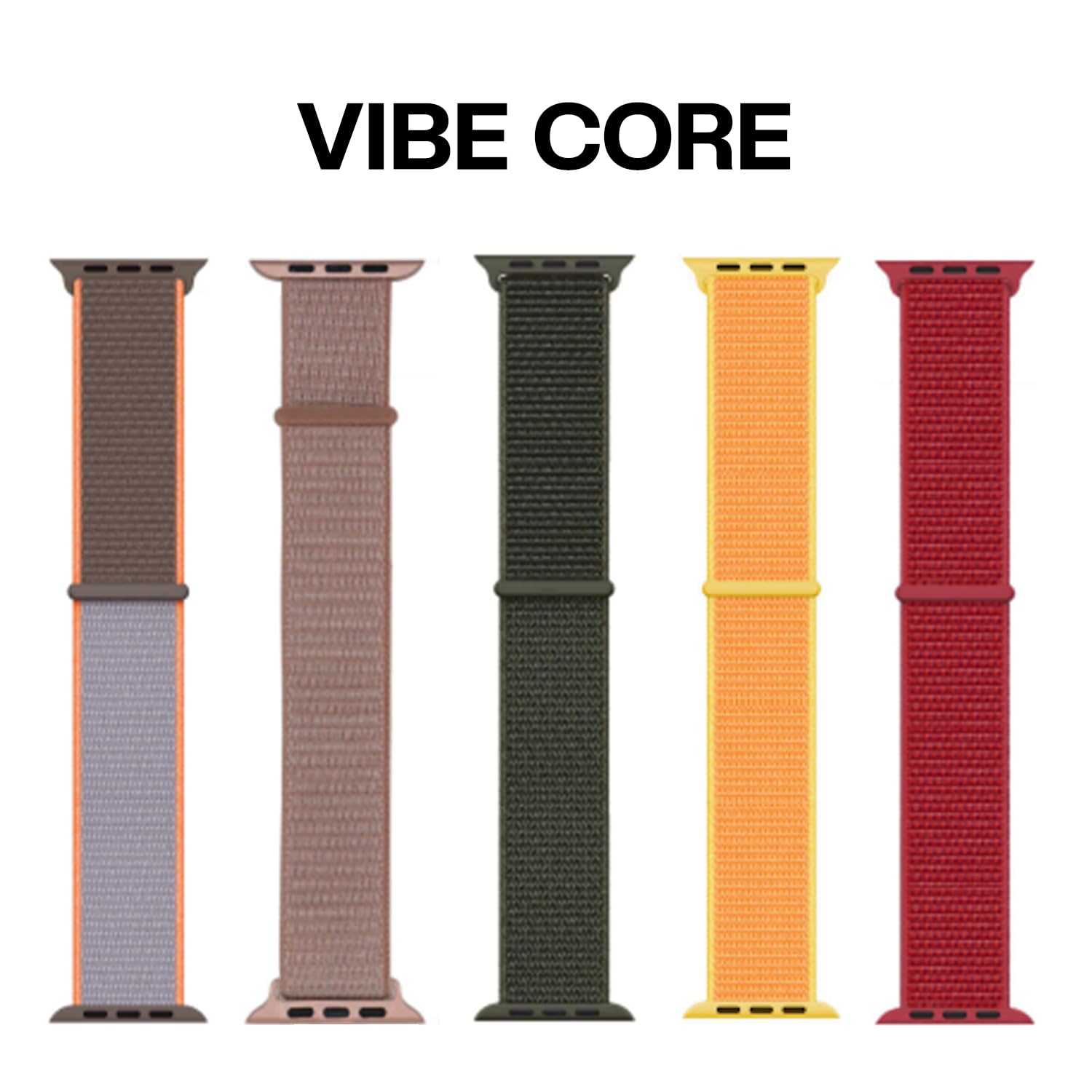 Vibe Core 22mm Nylon Watch Strap for Smartwatch & Fitness Band (Pack of 5) – Adjustable, Breathable Replacement Watch Band, Quick Release Soft Sport Strap for Men & Women (Multicolor) — Amazon image 2