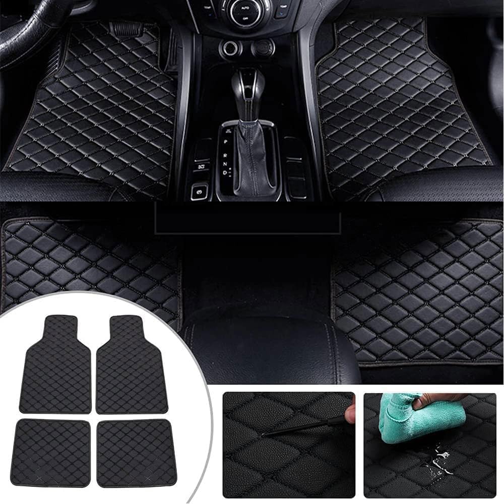 Dfvoop A Car Mats, For Daci Sandero Stepway 3 Extreme 2020-2023 2024 Leather Car Floor Mats,Ll Weather Waterproof Non-Slip Carpet, Floor Matts Car Ccessories,