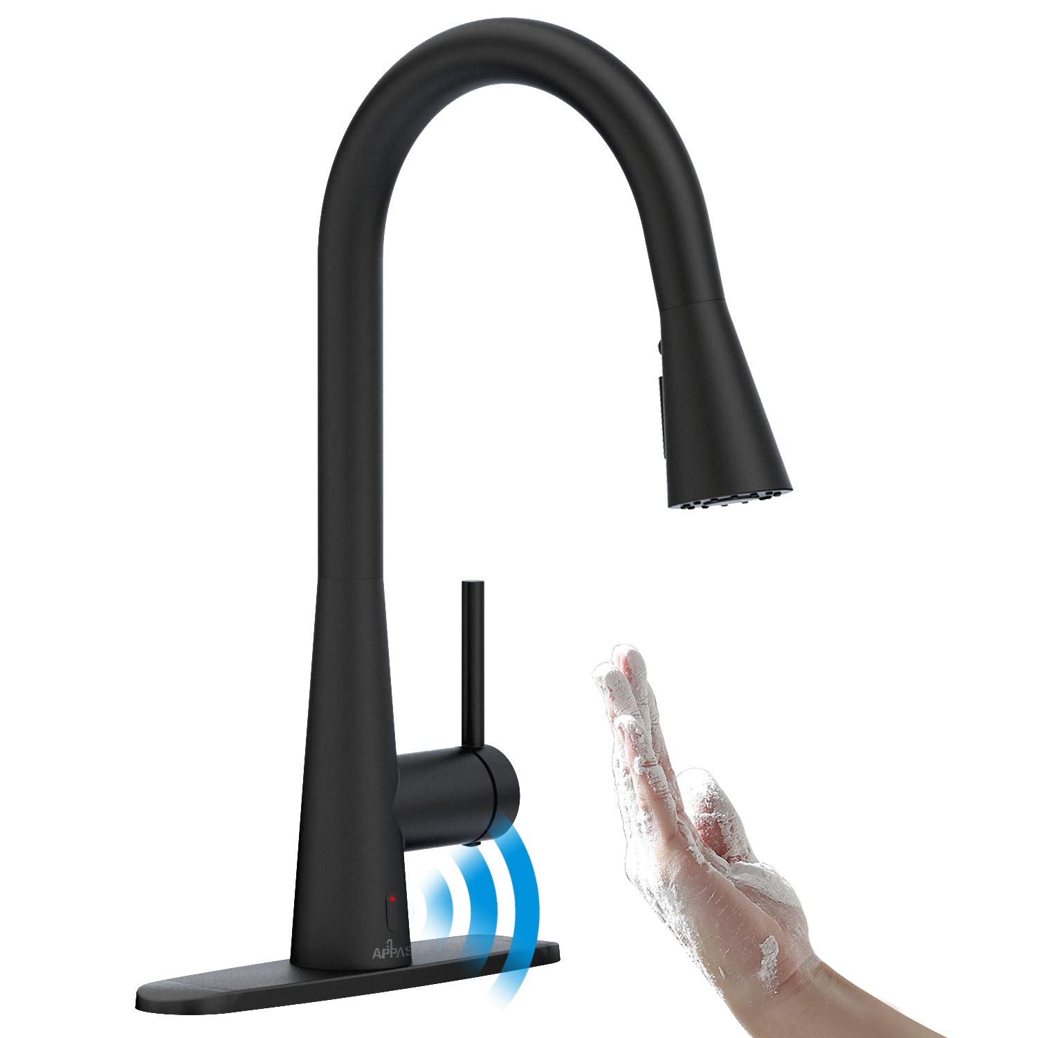 Buy Touchless Kitchen Faucet Matte Black, Motion Sensor Activated Hands