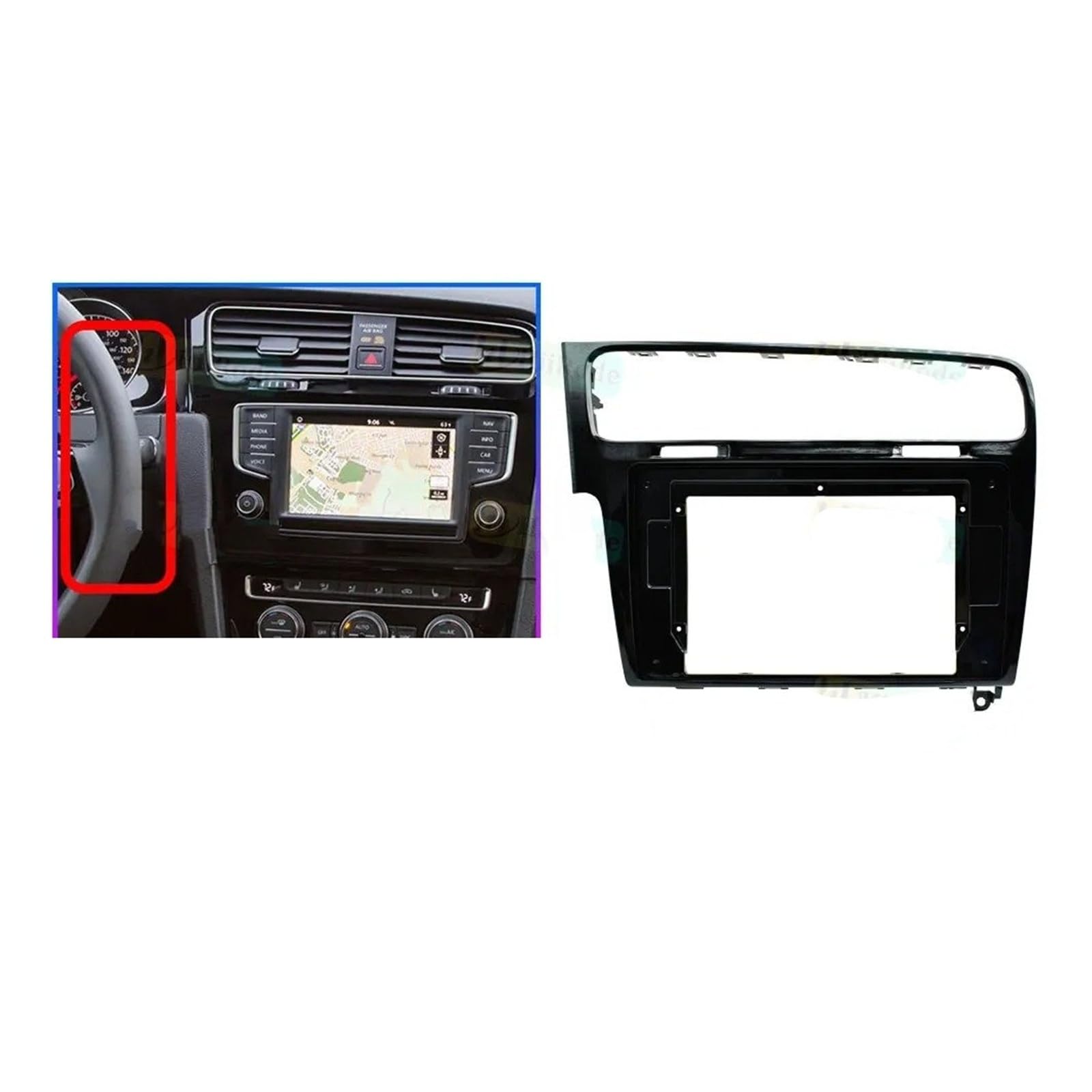 Radio Panel Set Marco Reproductor Estéreo Radio Android Coche Panel Alimentación Arnés Cableado Canbus Para Vw Para Golf 7 R VII MK7 2013-2020 Fascia Marco
