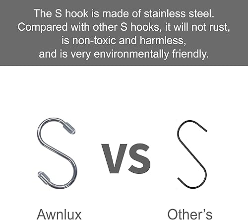Miniatura 3 de AWNLUX Ganchos para toldos de autocaravana para luces, accesorios para toldos, ganchos en forma de S, ganchos para luces de fiesta de caravana, para