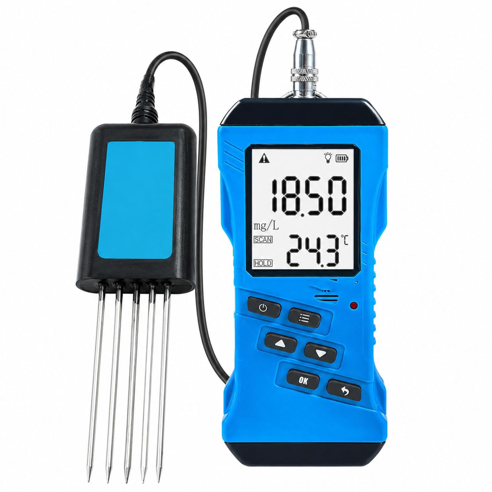 Misuratore Di Umidità, Nutrienti, Conducibilità, Fosforo, Potassio, N, P, K, Rilevatore Portatile Di Ossigeno Disciolto, Digitale Ad Alta Precisione, Impermeabile Per Prato, Fattoria, Giardino