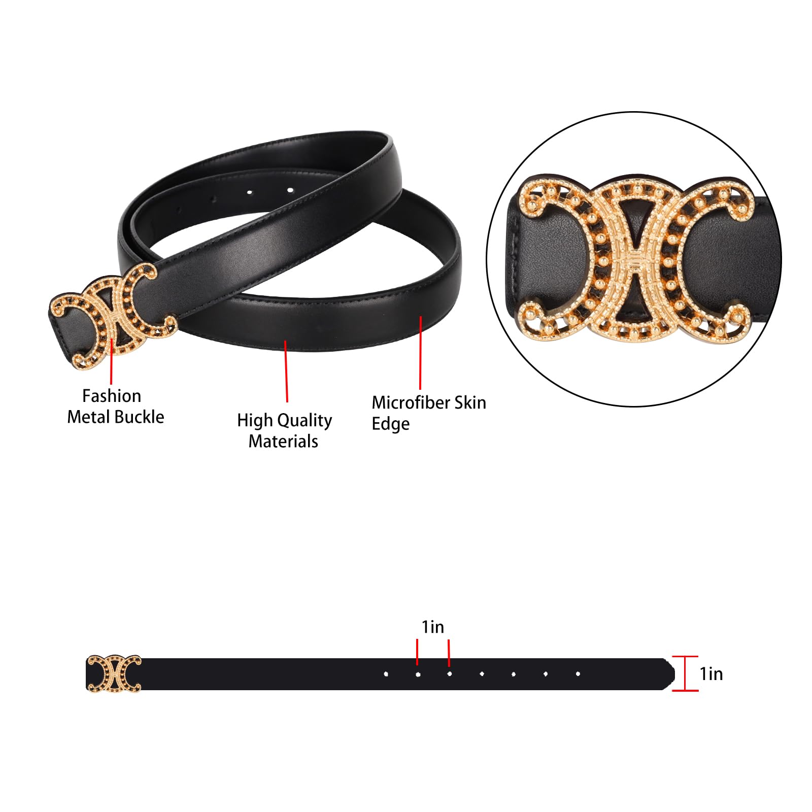 Aurolran Ceintures en cuir pour femmes, ceintures de luxe pour jeans et robe