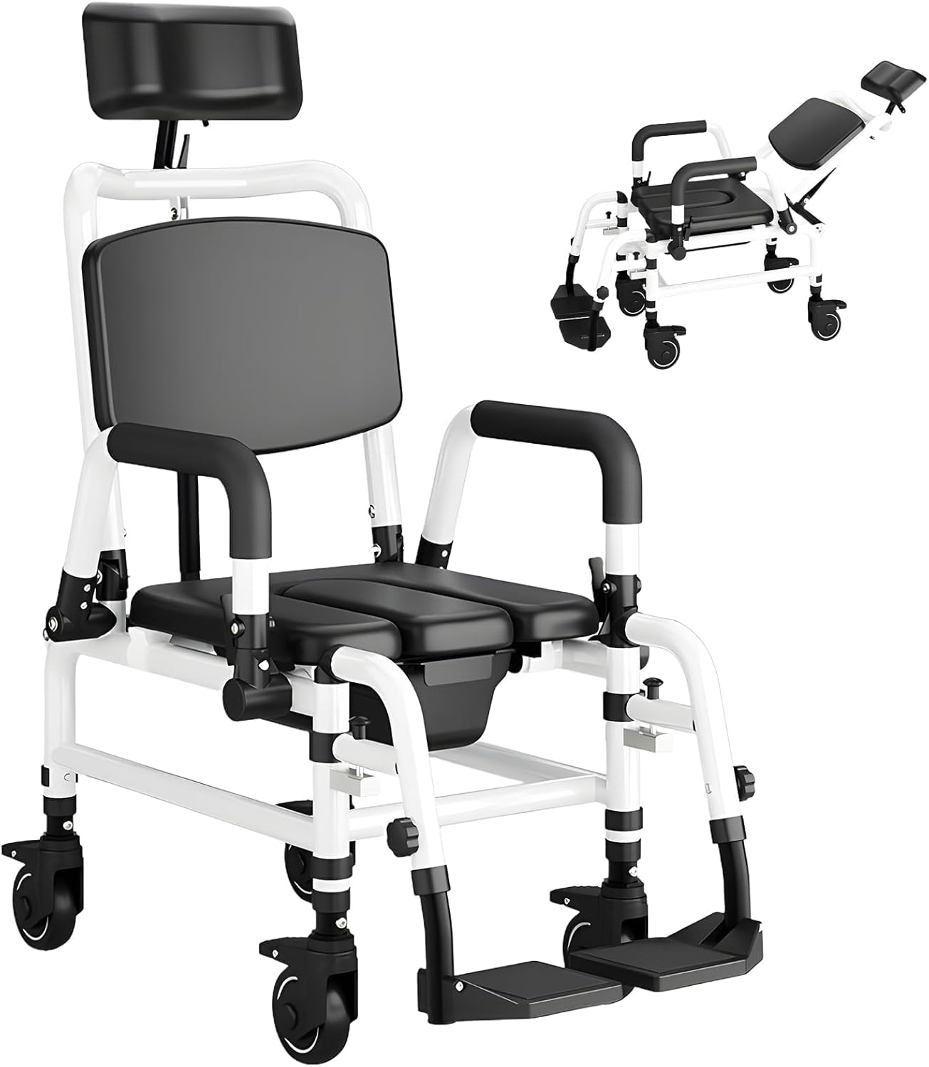 入浴対応 車椅子  介護用品 Amazon | NODIBRO 入浴用車椅子 背もたれ90-140°調節 キャスター付き