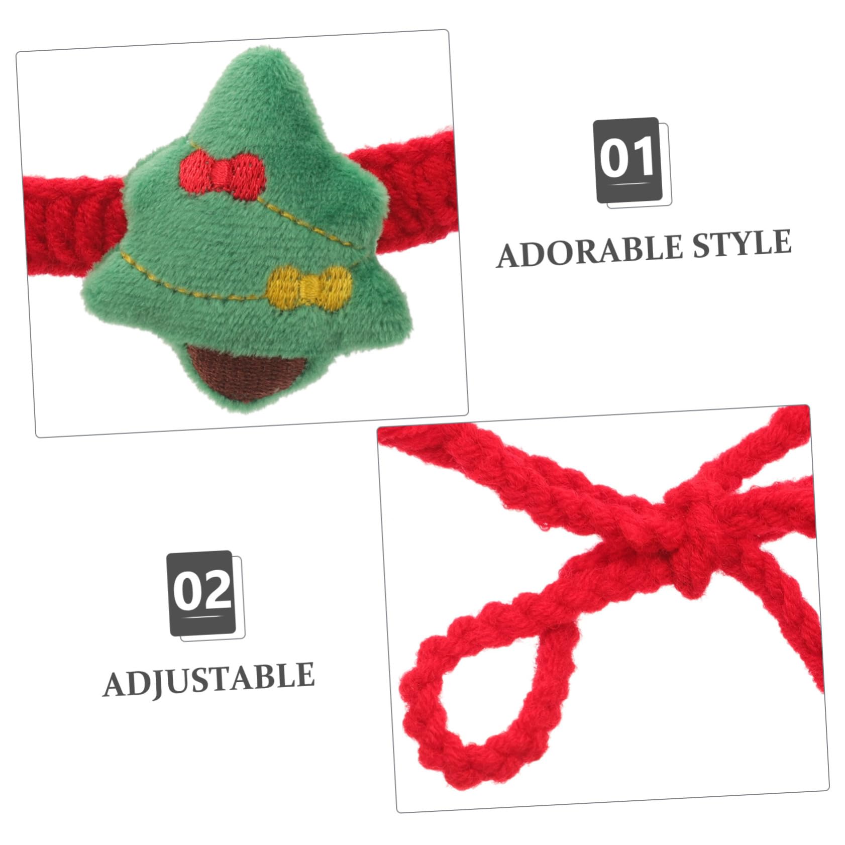 ABOOFAN Collier de Noël Tricoté Ajustable pour Chat et Chiot Collier pour Animaux de Compagnie avec Noeud
