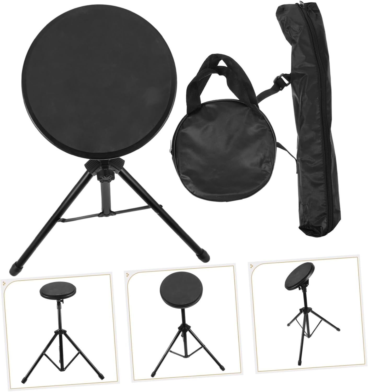 BESPORTBLE 1set Silent Drum Pad Practice Kit Stand Drum Practice Pad for Beginners for Apartment Use
