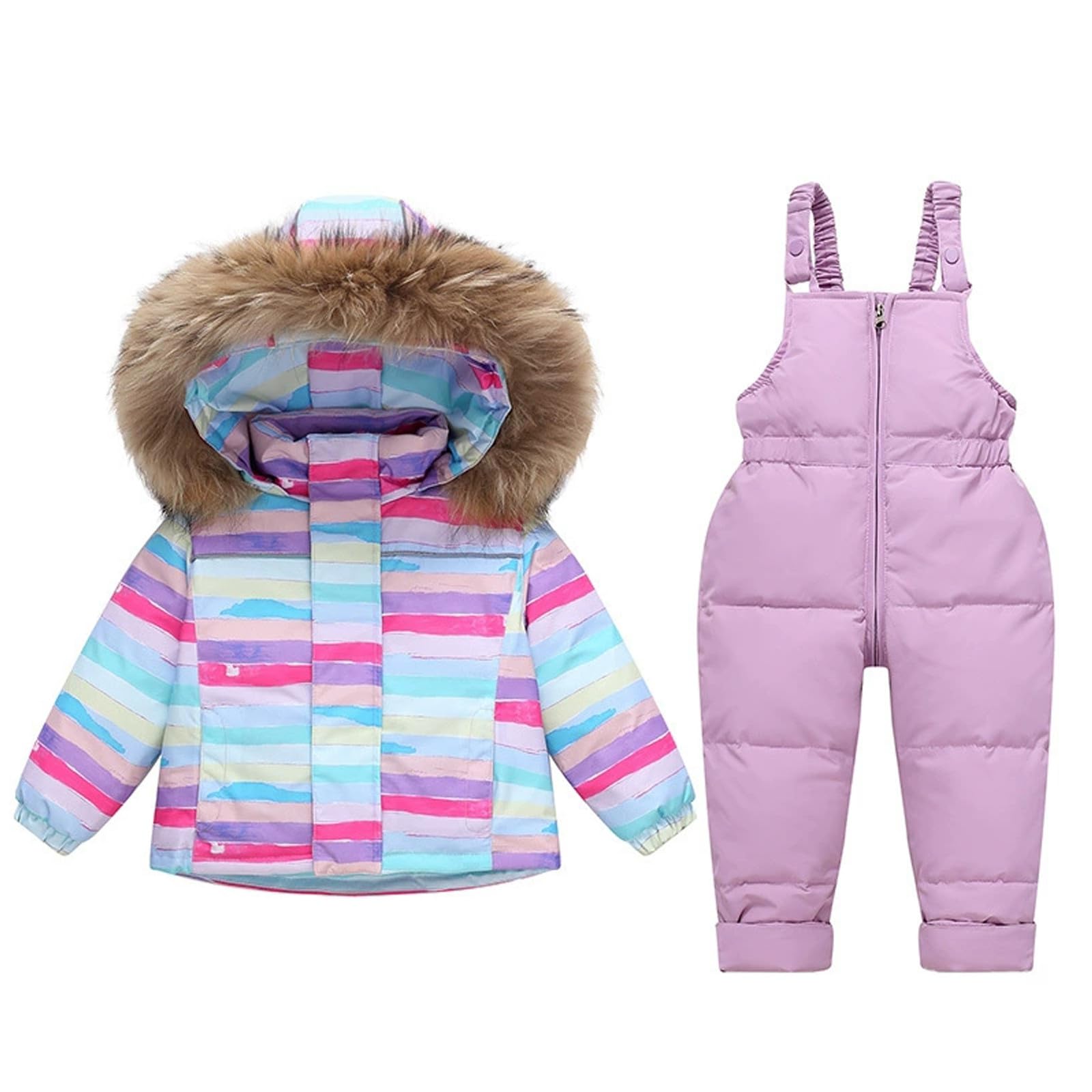 Genérico Traje Nieve NiñA Bebe,Conjunto De Nieve Aislante De Dos Piezas para NiñAs Ideal para El Invierno Incluye Mono Y Abrigo Acolchados para Jugar Al Aire Libre En Climas FríOs