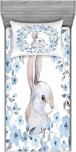 Miniatura 361 de Ambesonne - Juego de sábanas bajeras y fundas de almohada, diseño clásico botánico, plantas de jardín vintage, juego de 3 piezas con estampado