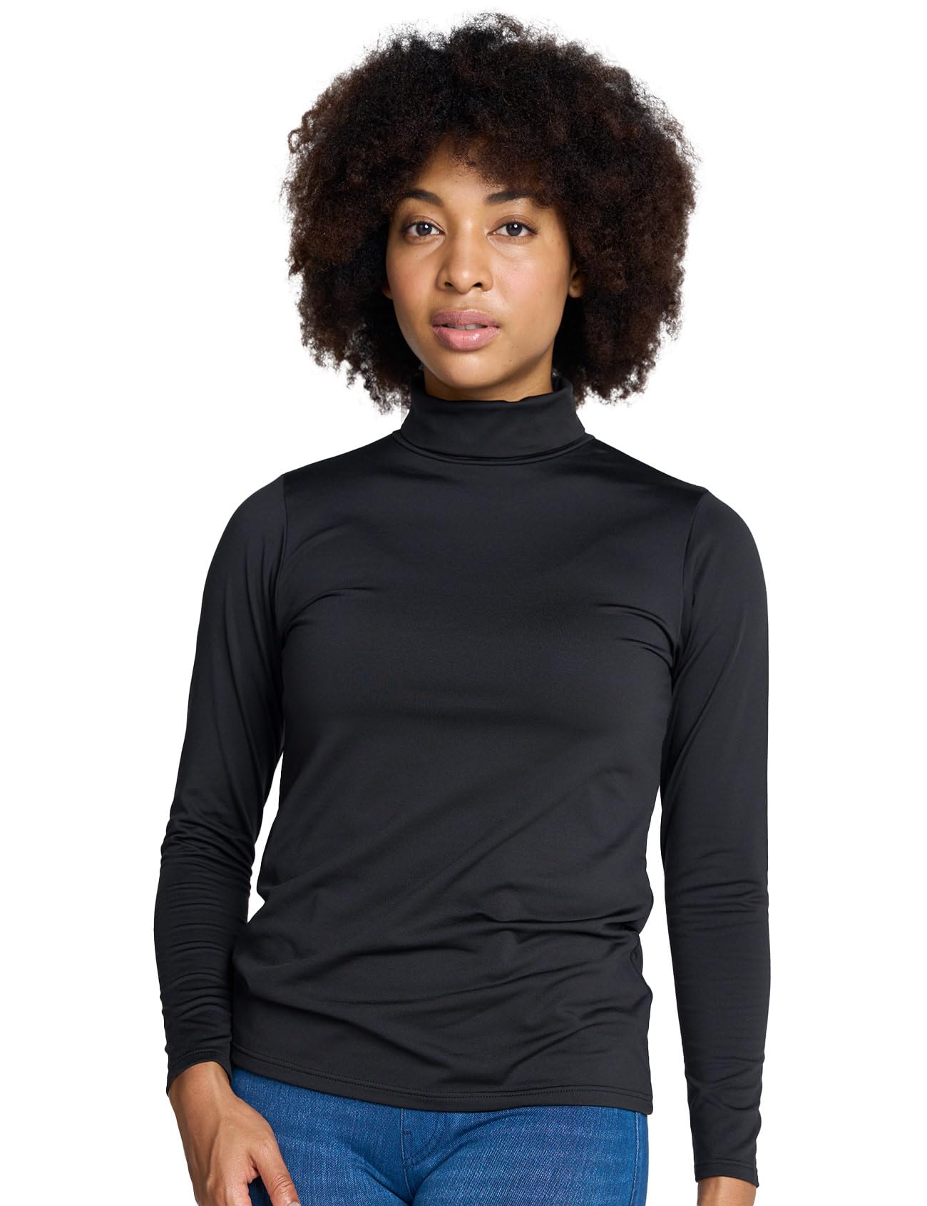 LAPASA Haut Thermique Col Roulé Femme Maillot de Corps à Manches Longues sous-Vêtements Automne-Hiver Chaud L88/L90