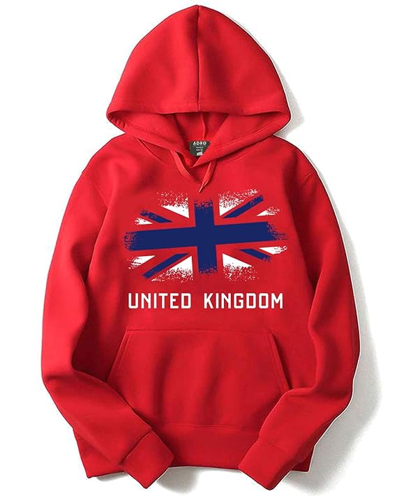 Men's Cotton UK Flag Printed Hoodies