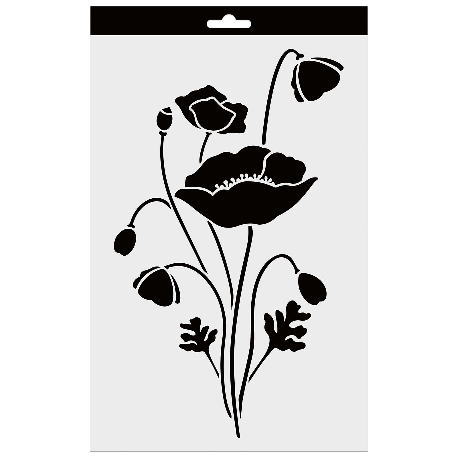 Aladine - Poppy Stencil 20 x 30 cm - Felt Stencil for Decorating All Surfaces