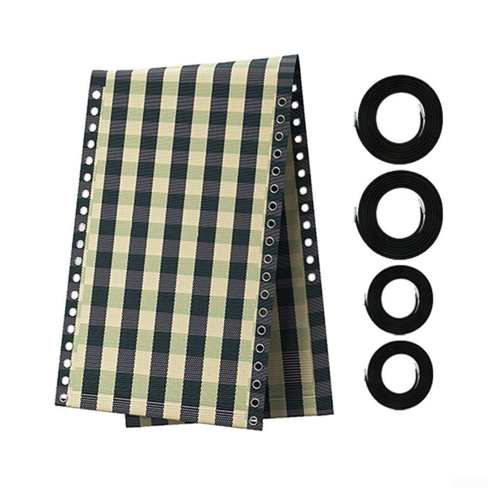 Hasaller Beach Chair Mesh Covers Nylon Beach Chair Replacement Kit Fabric Cord Outdoor Deck Chairs Replacement Fabric Set Deckchair Repair Cloth Mesh Cover for Bea-ch Lounge Chairs 160 x 43 cm(C)