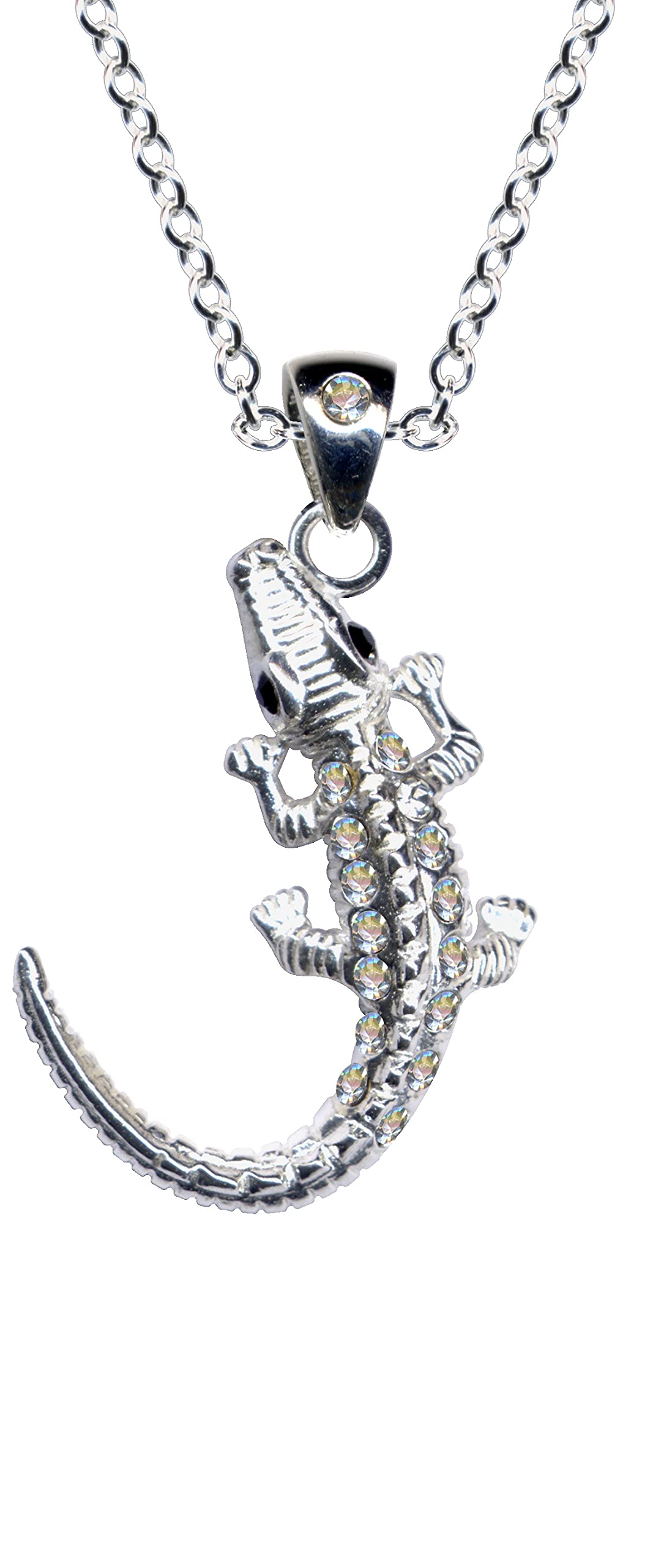 1 stuk Metallic Ketting Twee eenpersoonsbedden Krokodil Hanger Met Ingelegd Bergkristallen & , In de mode & Prachtig Vrouwen Kettingen | SHEIN Nederland
