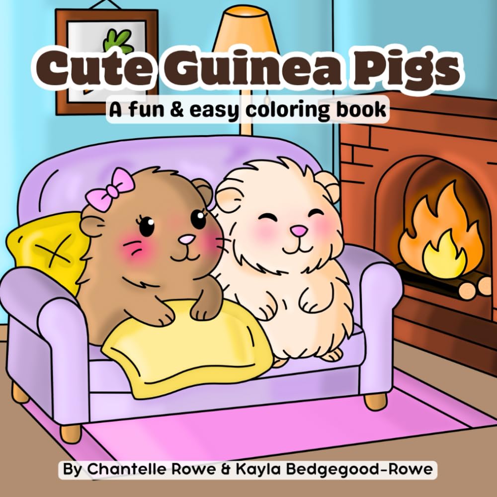 Cute Guinea Pigs: A Fun & Easy Coloring Book for All Ages
