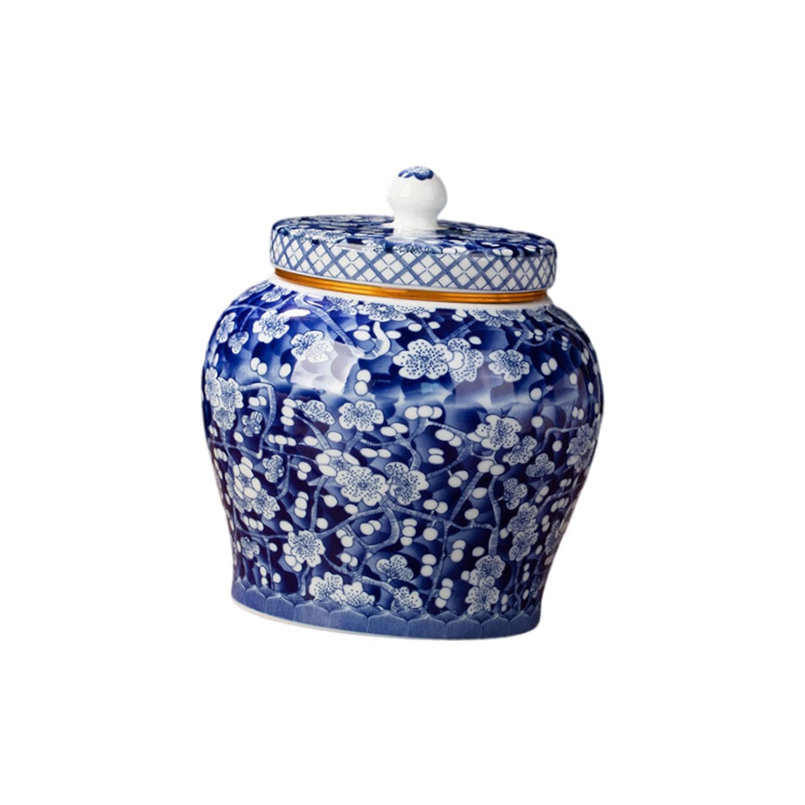 ALCXAZS Stunning Ginger Jar With Lid Tea Storage Jar Ceramic Exquisite Green Glazed Adding Elegance To Any Room Ceramic Ginger Tea Storage Container Green