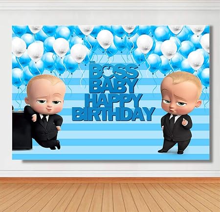 Boss Baby Theme Ballon Bleu Raye Fond Photographie Fond Fond Fete D Anniversaire Garcon Fond Fete Prenatale Gateau Decoration Studio Accessoires Banniere En Vinyle 7 X 5 M Amazon Fr High Tech