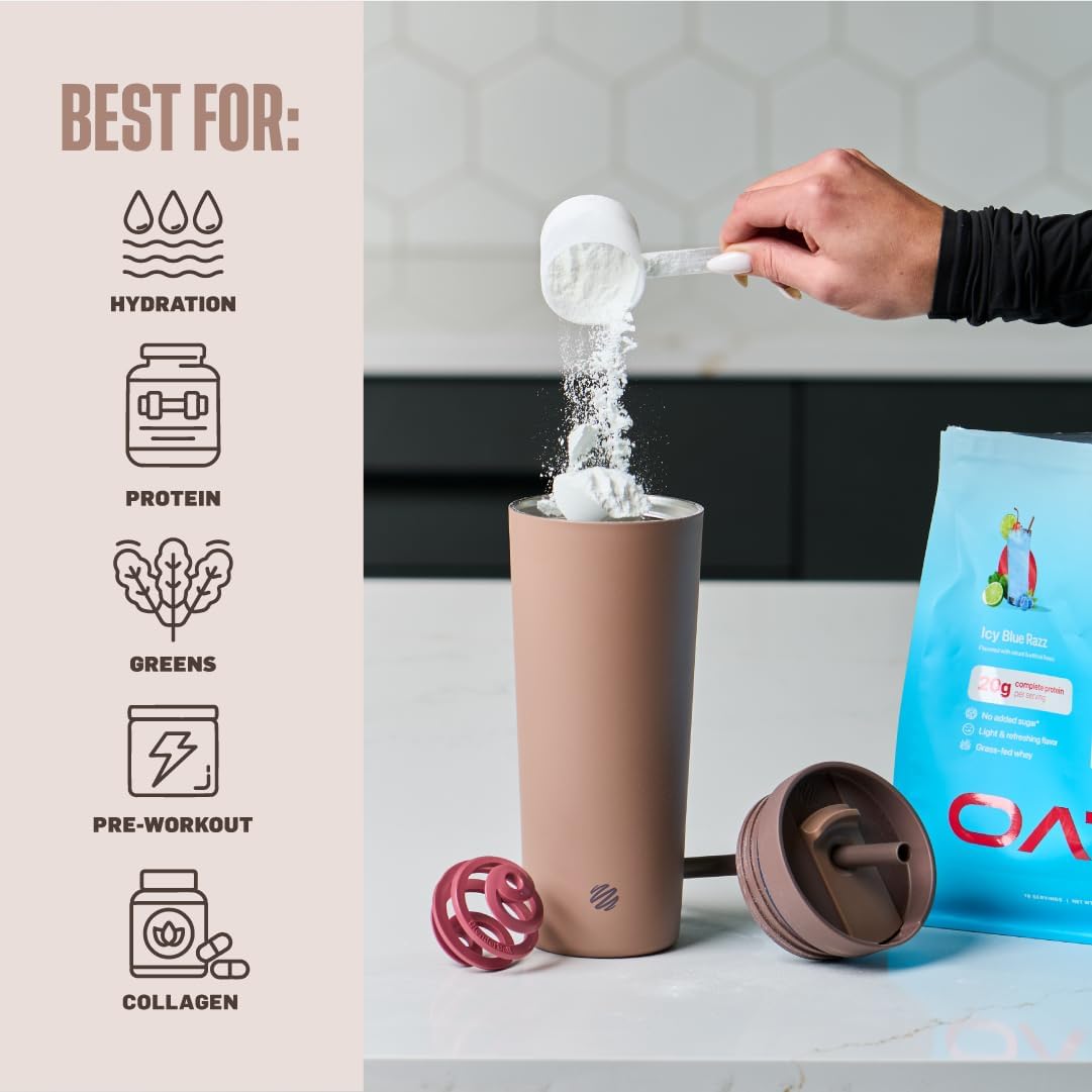 BlenderBottle Shaker 2-in-1 Tumbler- Stainless Steel - 24-oz. - Brown (Cocoa) (Amazon) - Image 4