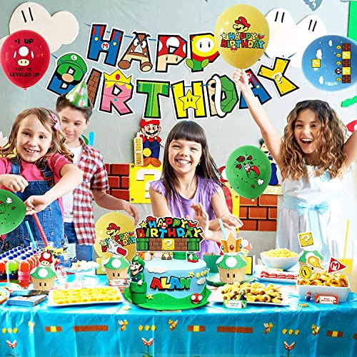 Brave Troops|Cartoon Game Theme Birthday Party Decoration Kit, Kids Party Favor, Bros Assemble Supplies Pack, Happy Birthday Letter Banner, Cake Topper, Colorful Latex Balloon, Super Amallino Gift Set #TOP5