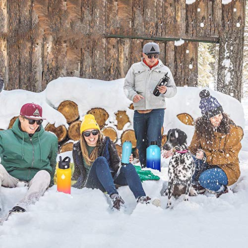 Image of SENDESTAR Stainless Steel Water Bottle, Insulated Water Bottle 40 oz with New Straw Lid or Spout Lid Keeps Liquids Hot or Cold with Double Wall Vacuum Insulated Bottle (Black)