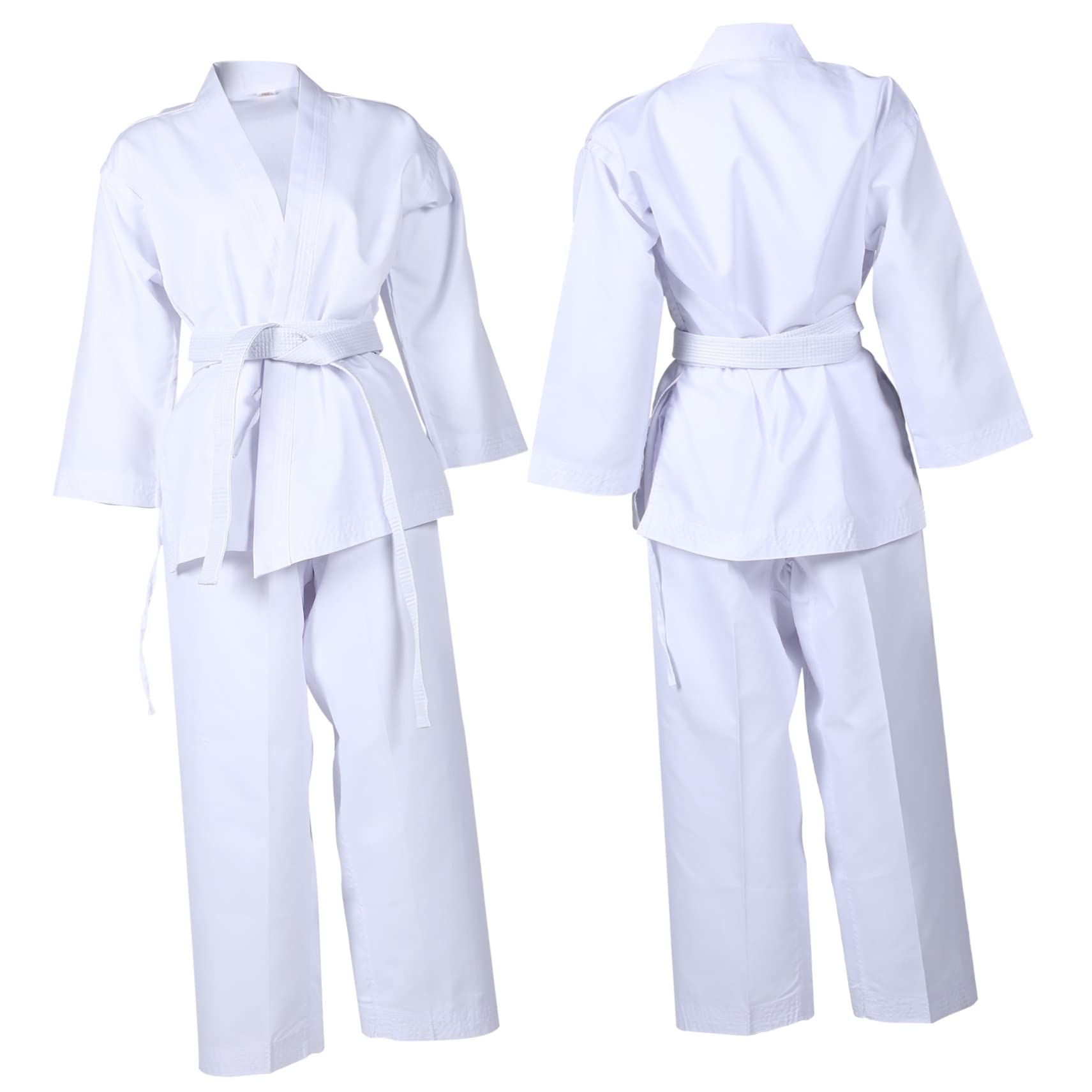 PACKOVE Uniforme di Karate Cinghie Ansimare Costume Sportivo Costume da Karatè Pastiglie Costume da Body Tuta da Sudore Cintura Guanti Costume da Fitness Cotone Poliestere Bianca