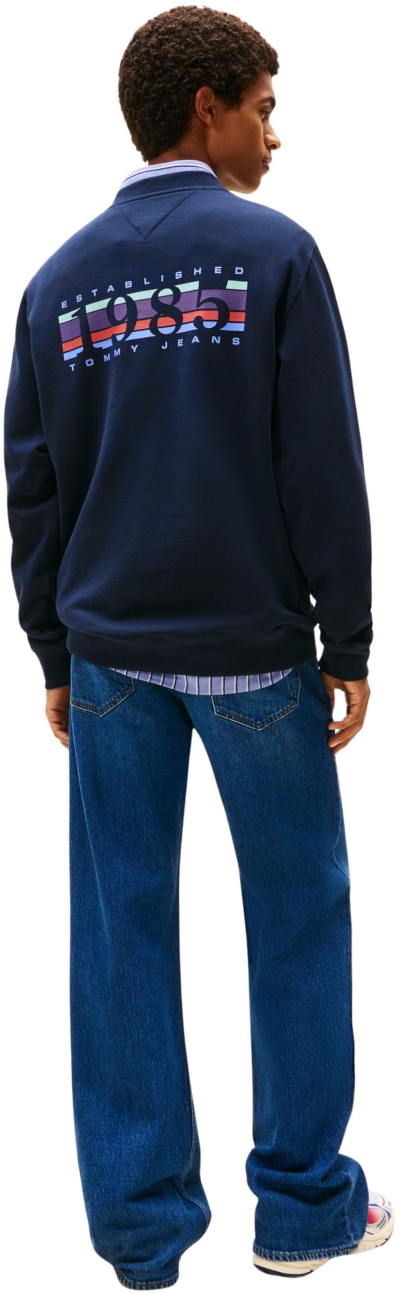 Tommy Jeans Herren Sweatshirt Entry Play mit Rundhalsausschnitt, Blau (Dark Night Navy), S – Ansicht 2
