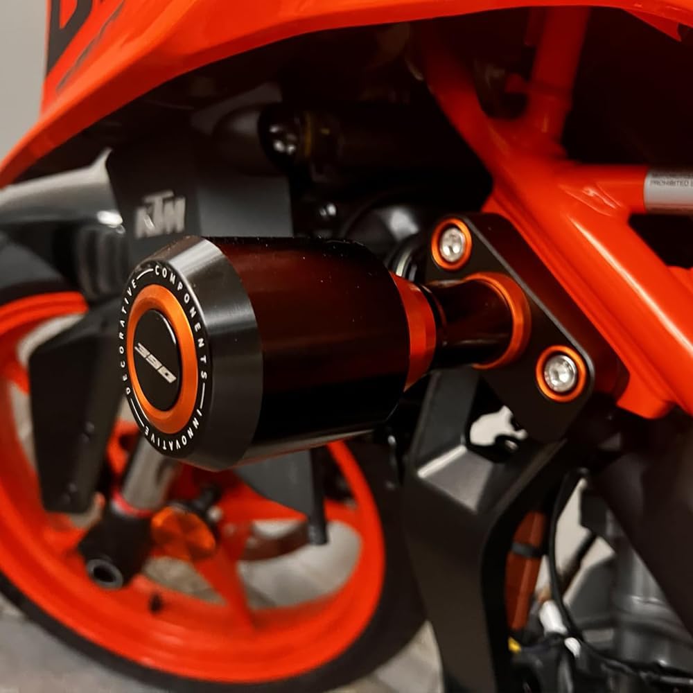Modeer Compatible with DUKE 390 2024 2025 Motorcycle Upgraded Frame Sliders Falling Protector Crash pads 390 duke Accessories (390-orange)