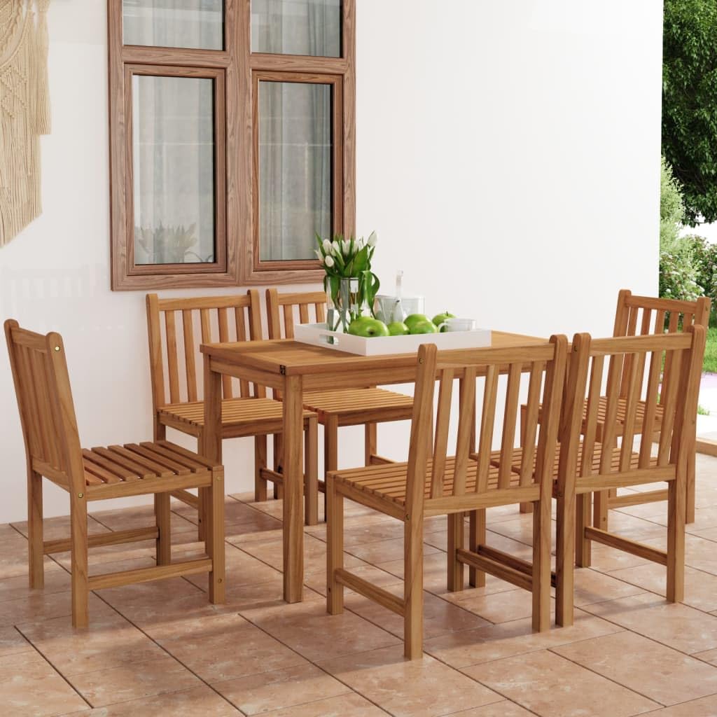 Mobili,Mobili da esterno,Set di mobili da giardino,Set da pranzo da giardino in legno massello di teak da 7 pezzi