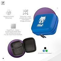 Vista 5 de Skull Shaver Pitbull Travel Case - Protects Pitbull Series Electric Shavers & Accessories - Blue - Without Flex Cushion, Blue, L, Without Flex