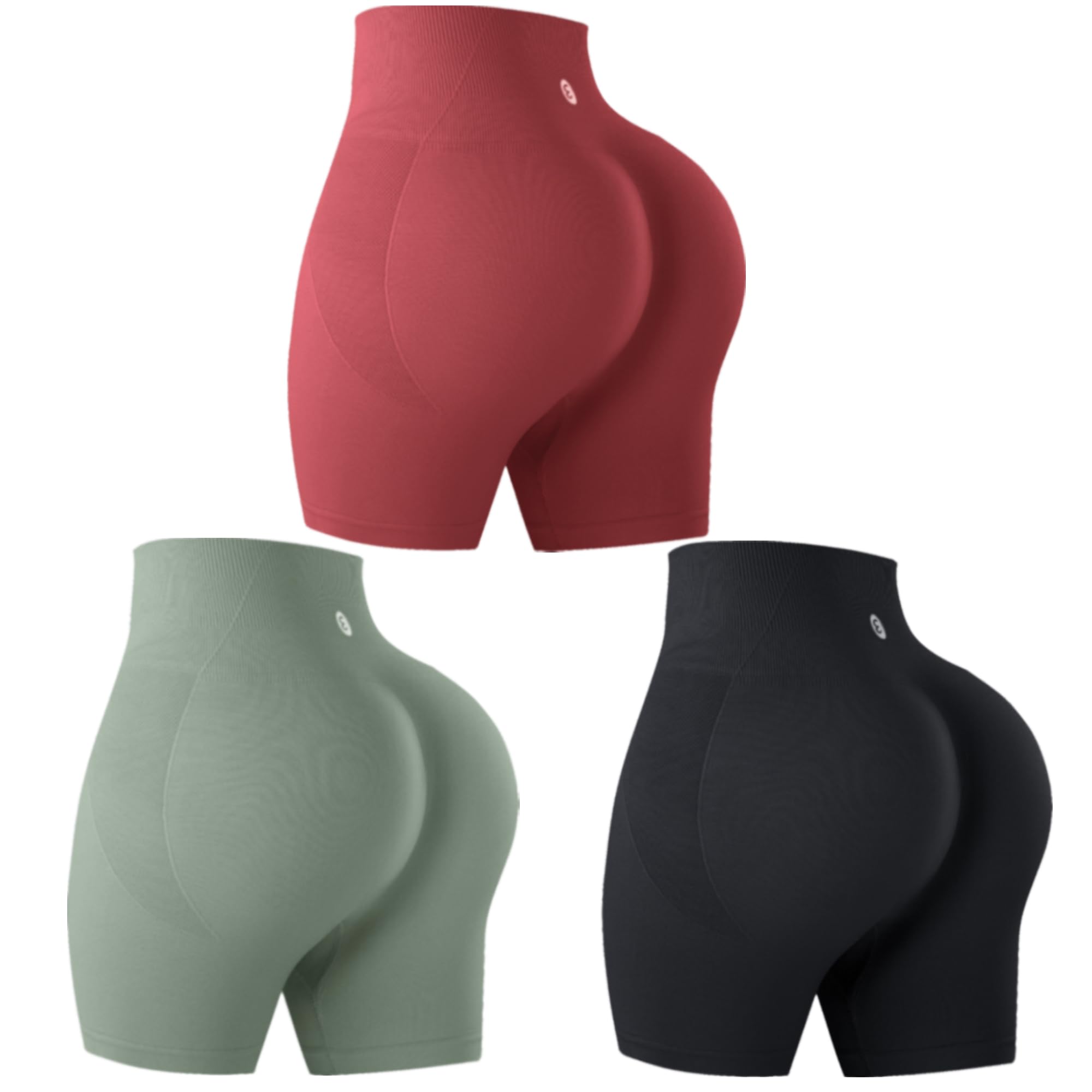 Evercute Women's Butt Lifting Shorts Pack Workout Sets Booty Shorts High Waist Gym Shorts Seamless Exercise Fitness Yoga