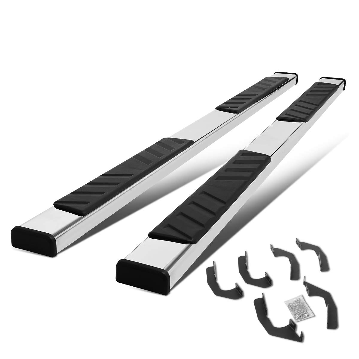 Auto Dynasty Flat Running Boards Compatible with 2005-2021 Toyota Tacoma Double/Crew Cab, Stainless Steel Side Step Rail Nerf Bars, 5 Inches Step Bars, Polished Chrome