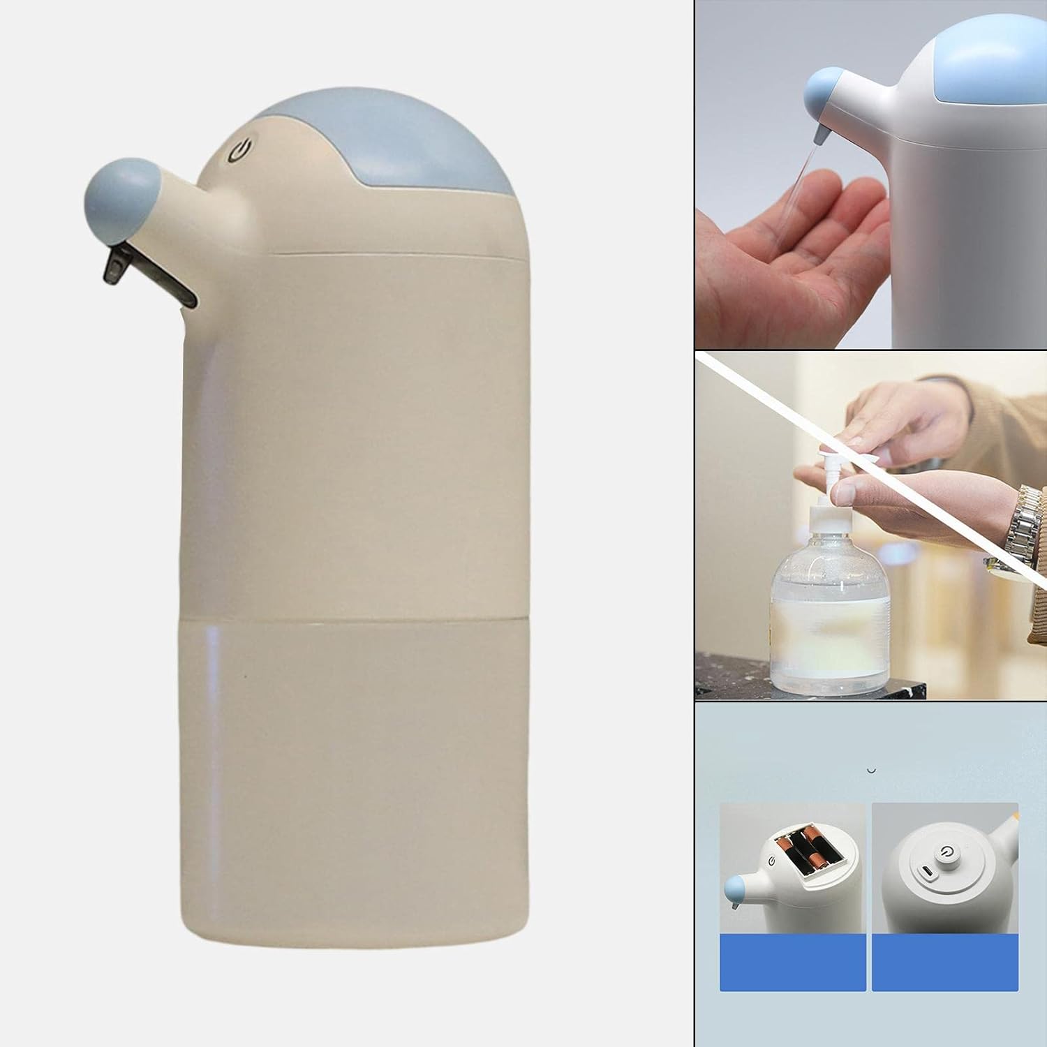 Automatic Soap Dispenser Touchless Electric 300ml Infrared Sensor Hand-Free Hand Washing Machine for Bathroom Kitchen Hotel Office - Blue