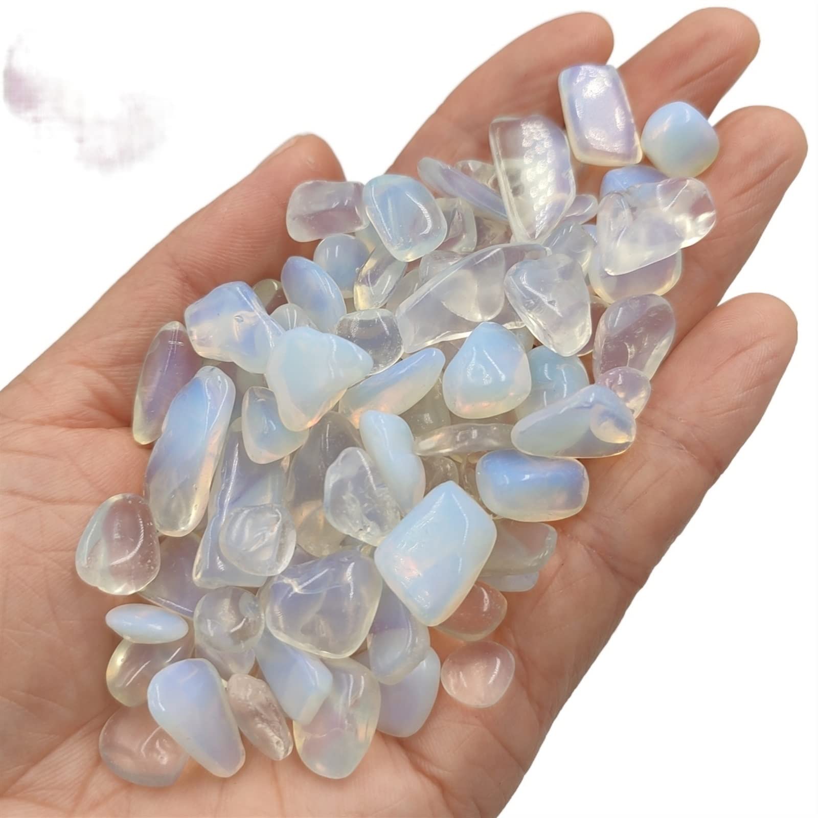Paquete de 100 g de Cristal de Cuarzo Opalite, Piedra caída, Grava, decoración de la habitación del hogar, Bricolaje, Acuario Pulido a Granel Inicio Colecciones