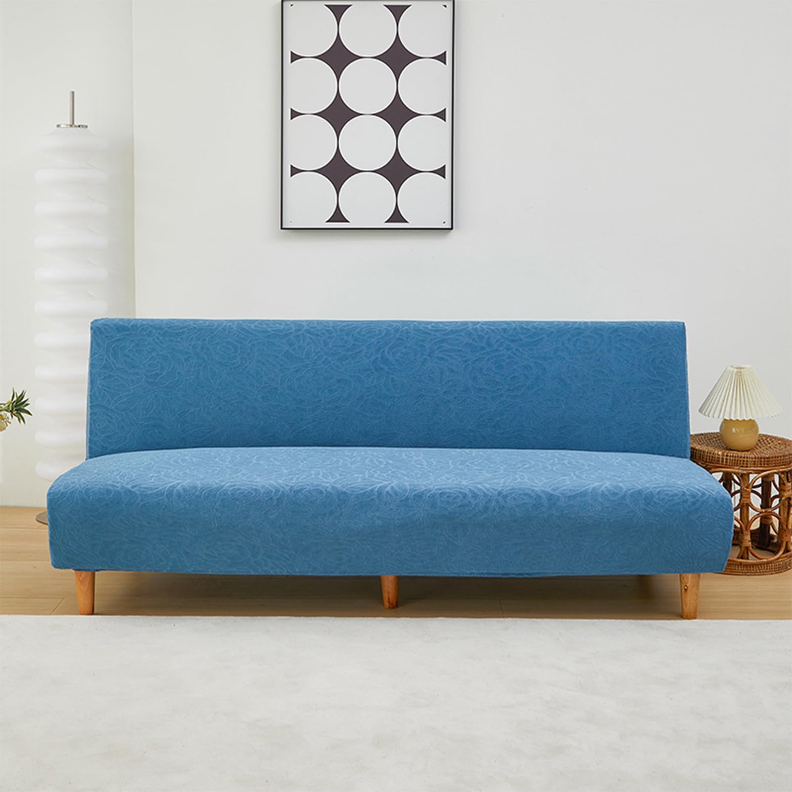 Housse de futon extensible en jacquard pour rénover le canapé convertible du salon