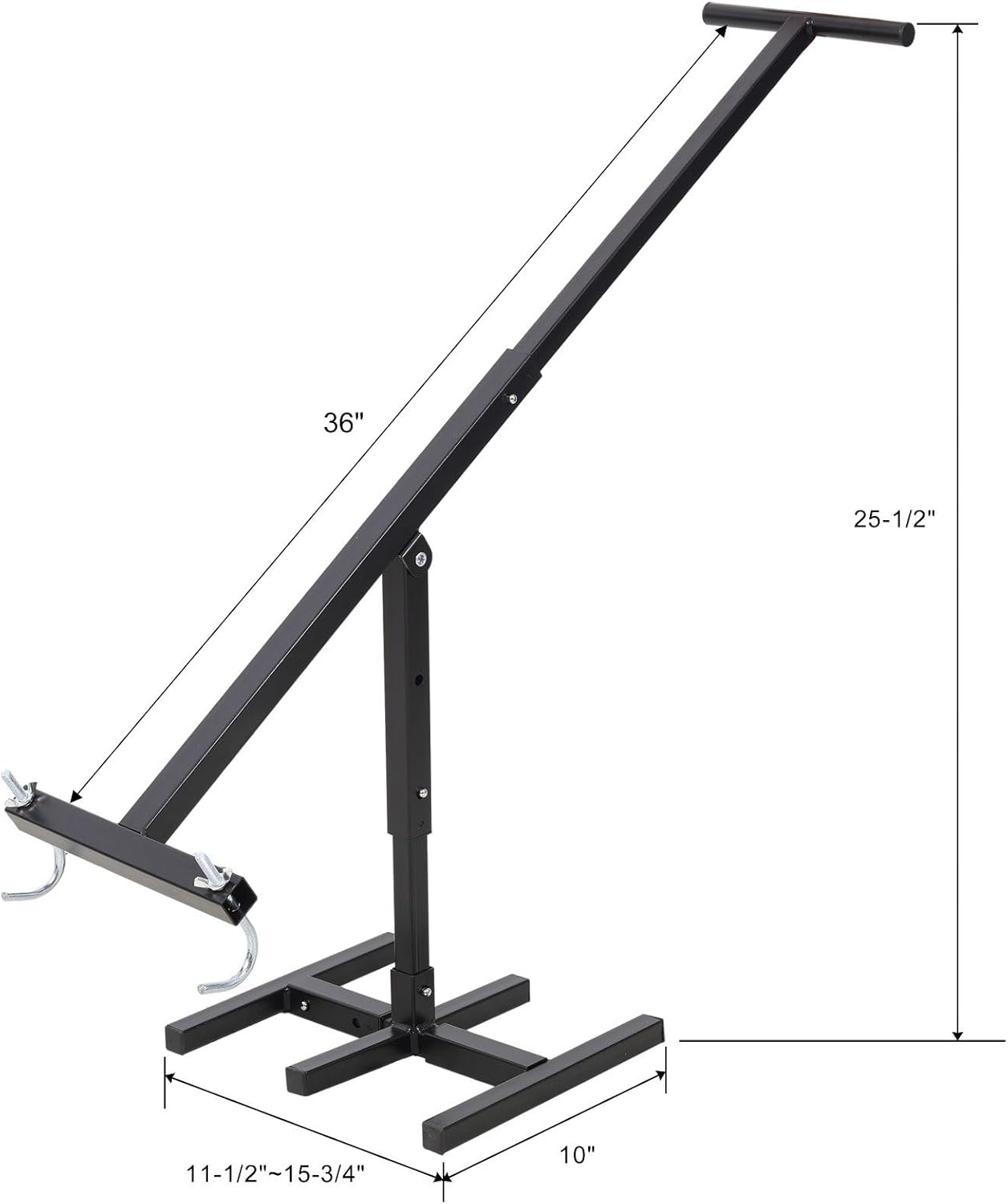 Manual Bin Compactor for 32-170 Gallon Trash Cans - 35" Adjustable Height Steel Trash Compactor with Touchless Operation - Heavy Duty Waste Reducer for Kitchen Garden, Black