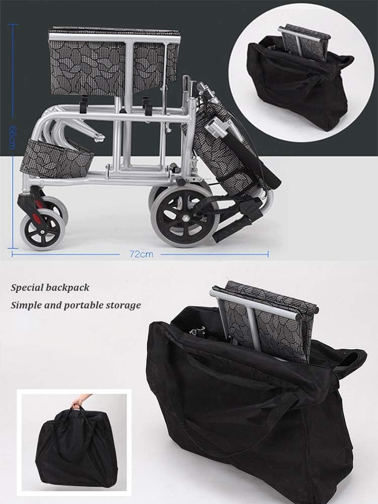 Ultraleichter Transportrollstuhl, 7,3 kg, leichter medizinischer Transitstuhl, zusammenklappbar, tragbar, Boarding, Reisen, Rollstuhl für ältere Menschen, 120 kg