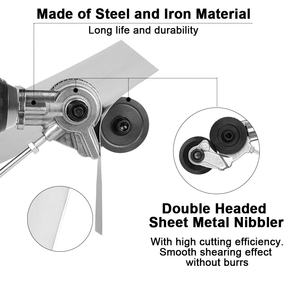 Taglierina Elettrica per Lamiera, Metal Cutter Nibbler Kit, Accessorio per Trapano