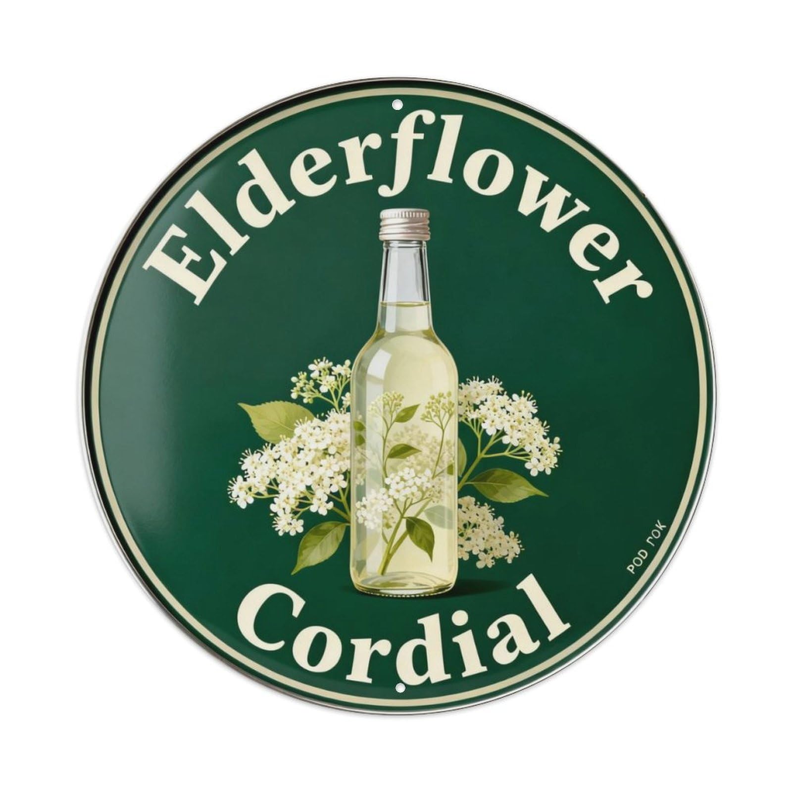 Elderflower Cordial Metal Tin Sign Plaque